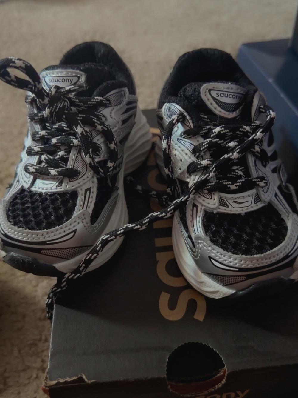 Saucony Kids' Black and White Athletic Sneakers